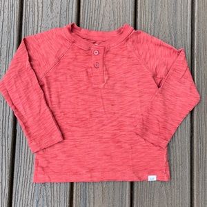 GAP Boy’s 3T Long Sleeve Henley Rust Orange-Red